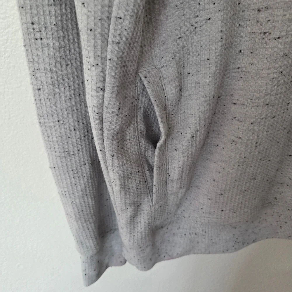 Travis Mathew Cloud Waffle Knit Hoodie Light Grey Speckled Pullover Mens Large